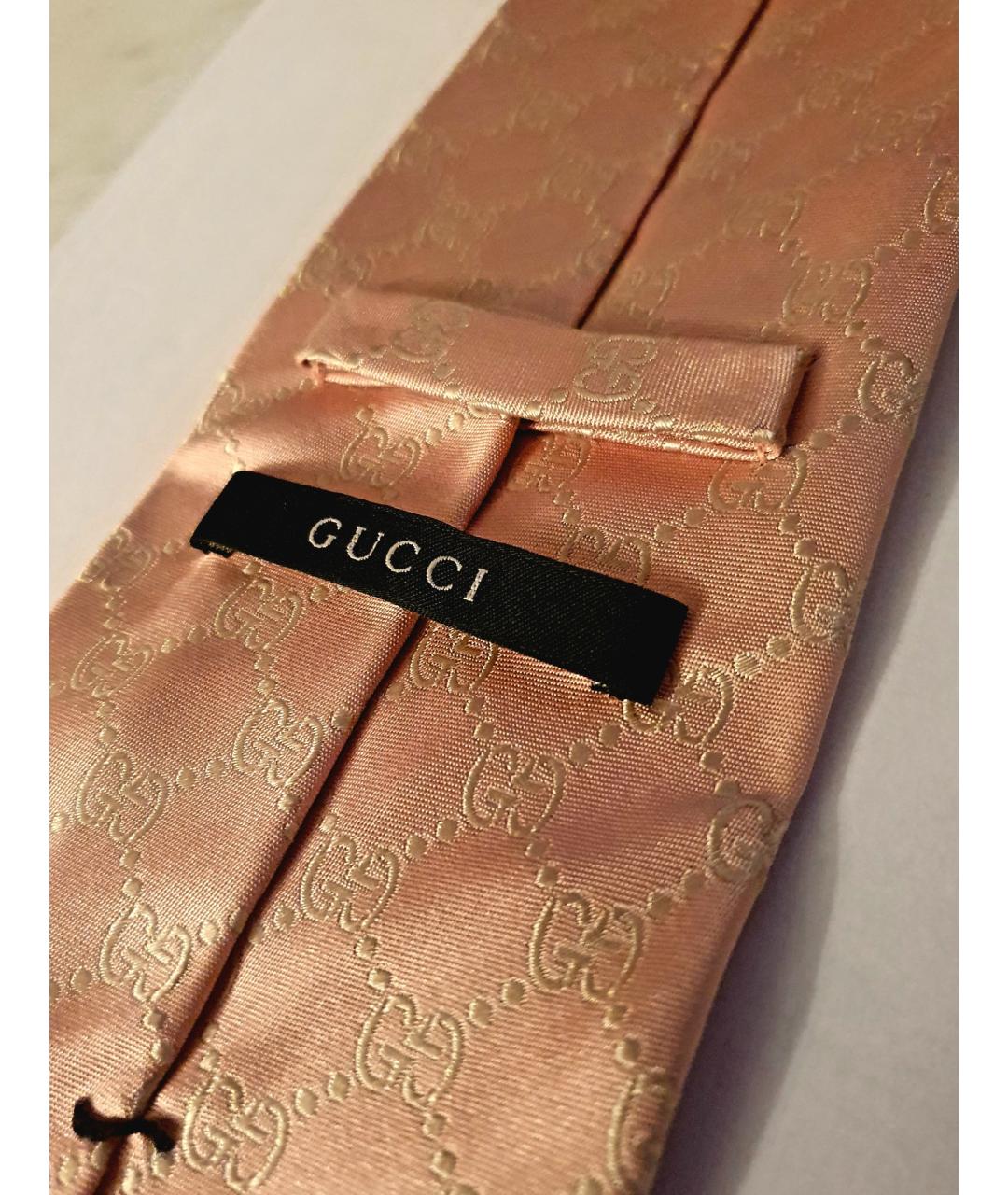 GUCCI Розовый шелковый галстук, фото 2