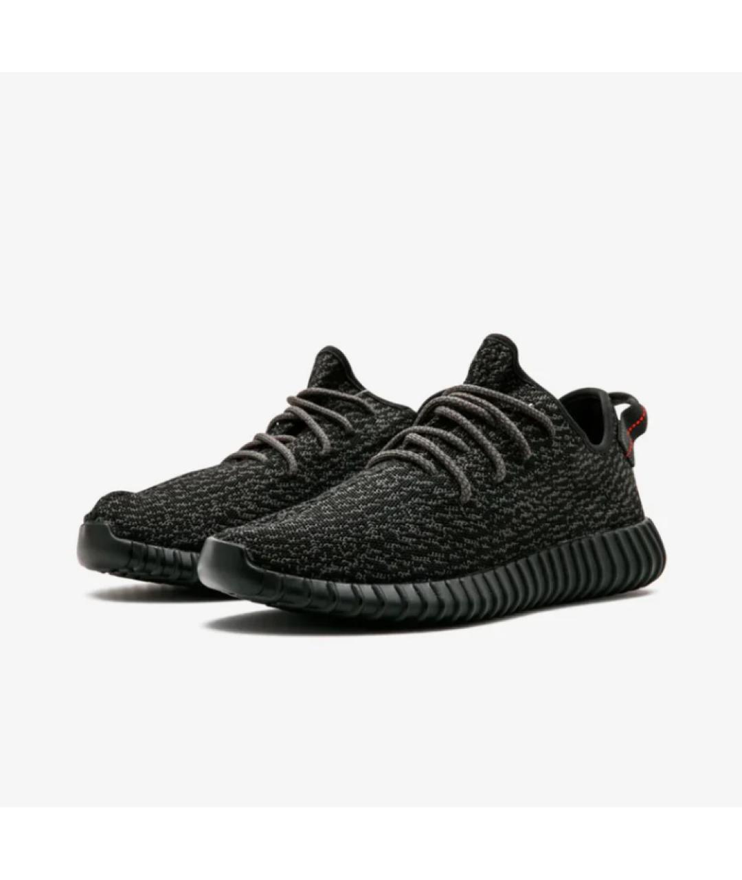 ADIDAS YEEZY Черные текстильные низкие кроссовки / кеды, фото 2