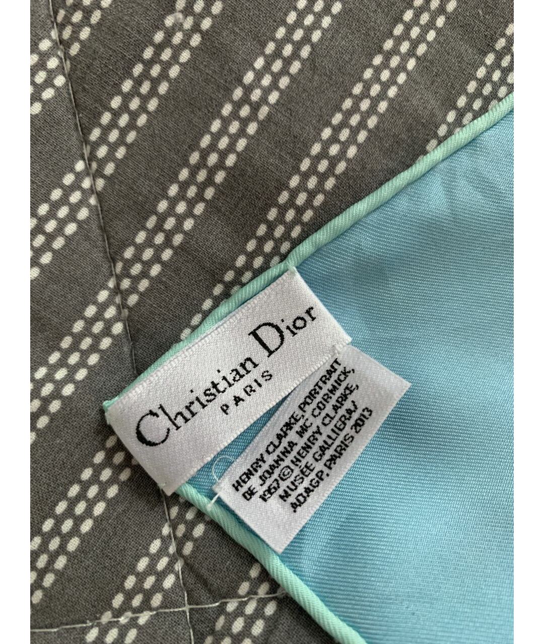 CHRISTIAN DIOR PRE-OWNED Голубой шелковый шарф, фото 2