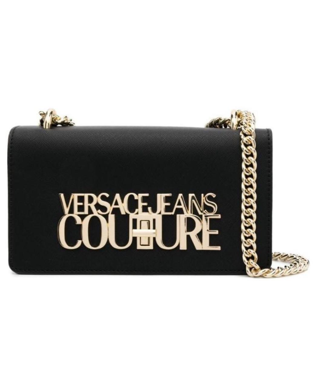 VERSACE JEANS COUTURE Черная сумка через плечо из искусственной кожи, фото 1