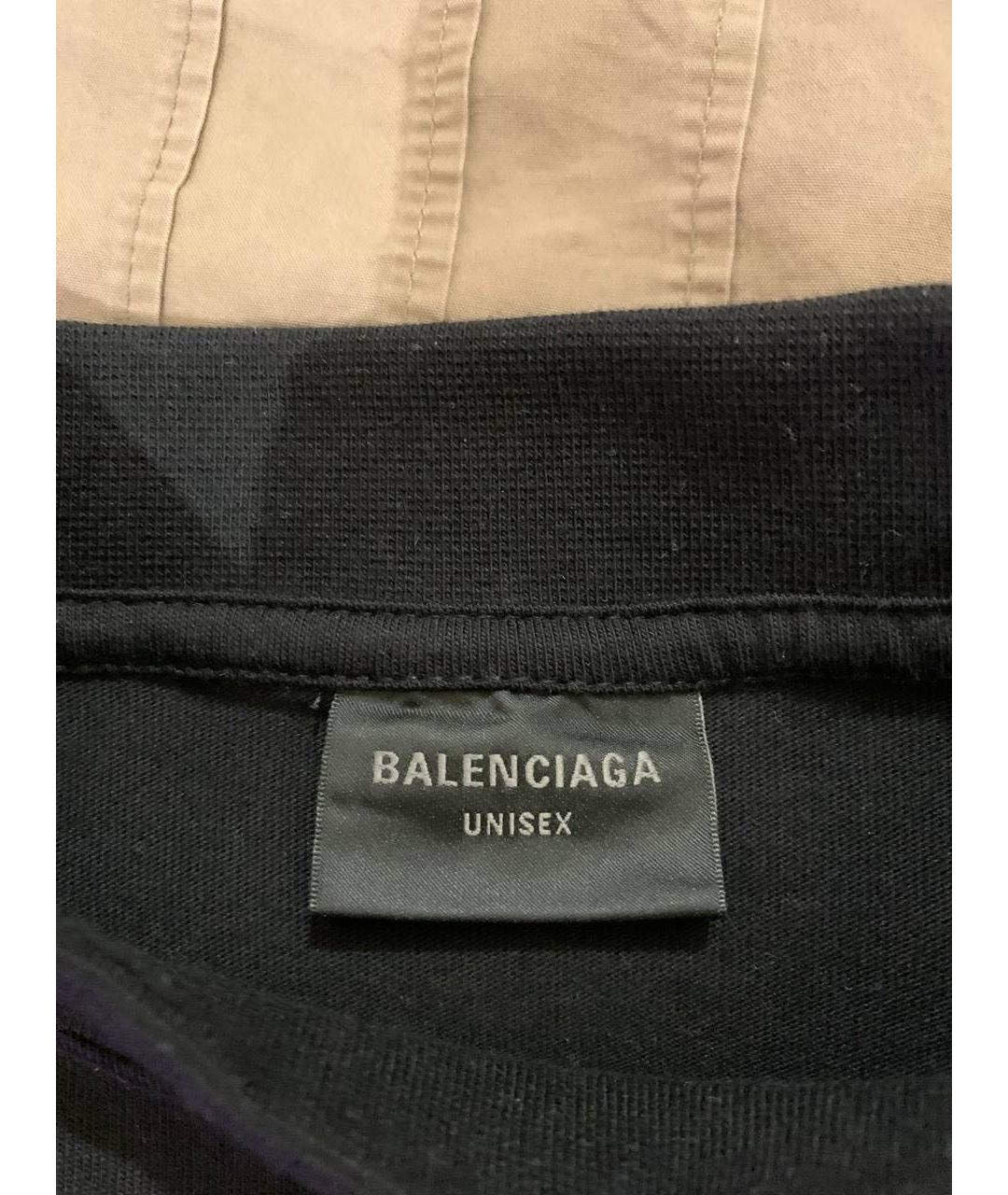 BALENCIAGA Черная хлопковая футболка, фото 3