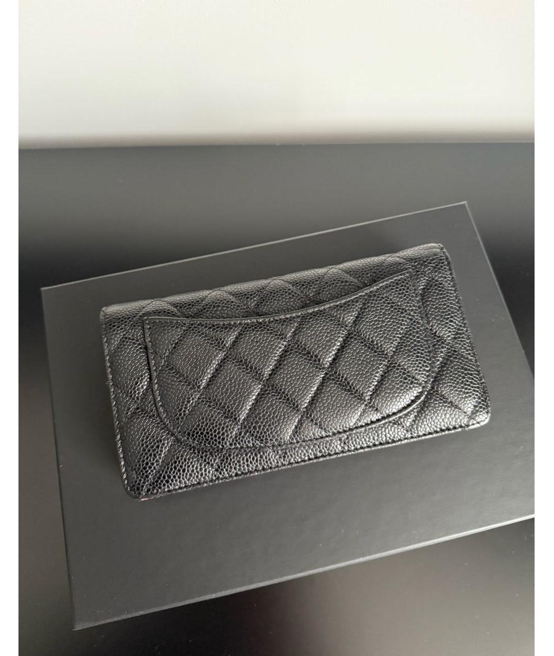 CHANEL Черный кожаный кошелек, фото 2