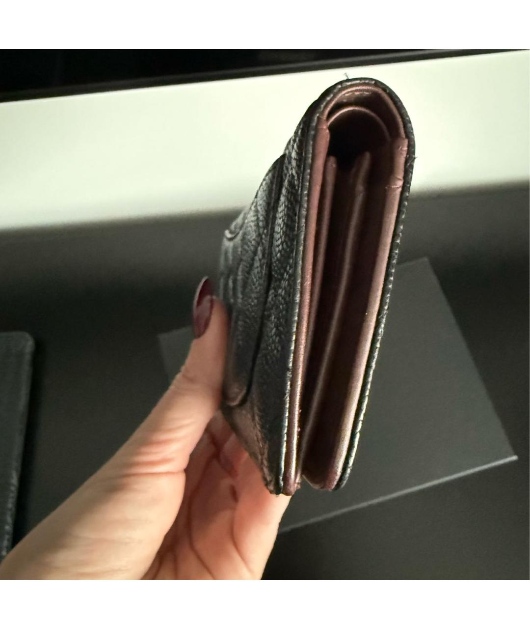 CHANEL Черный кожаный кошелек, фото 6