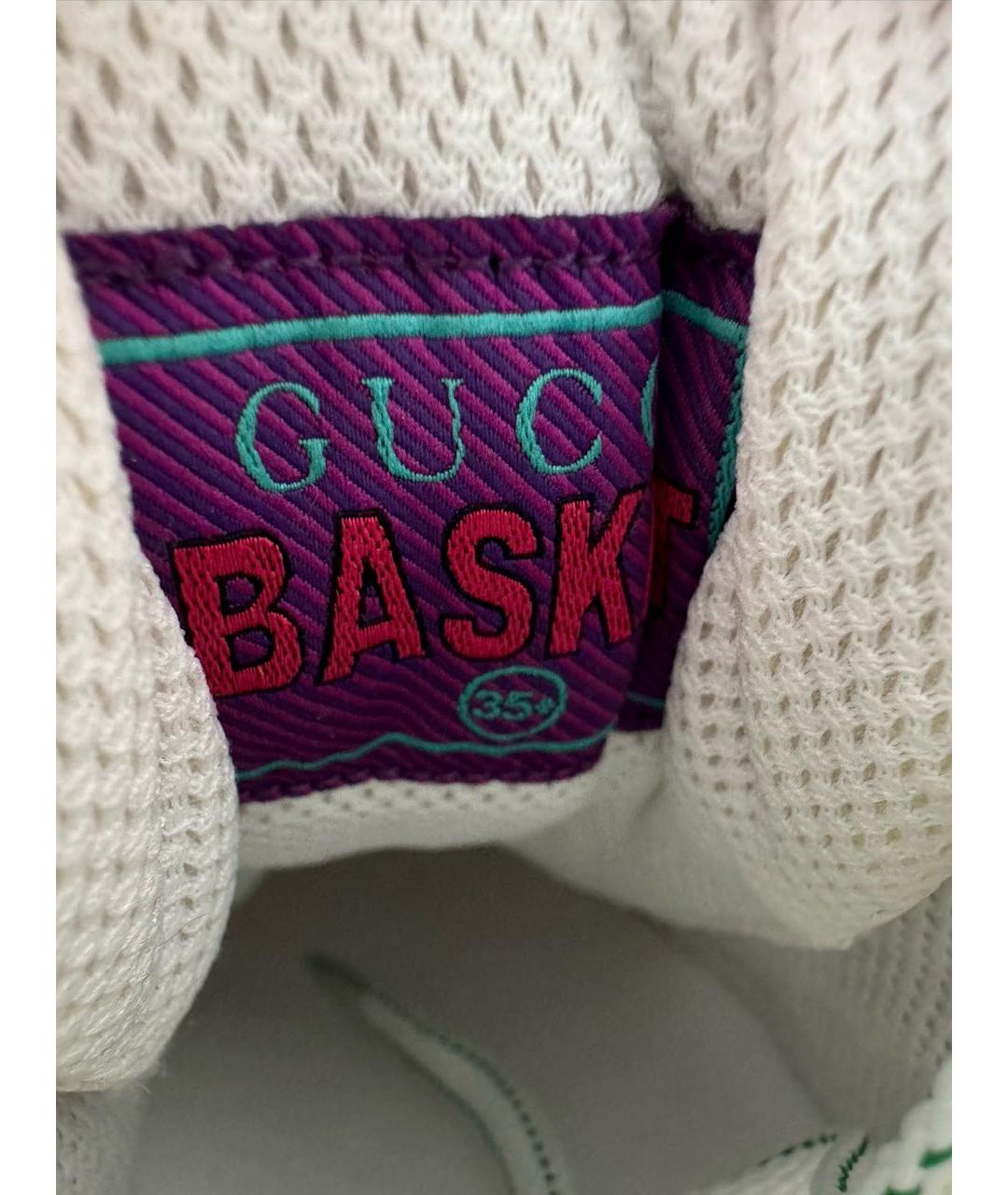GUCCI Белые кожаные кеды, фото 4