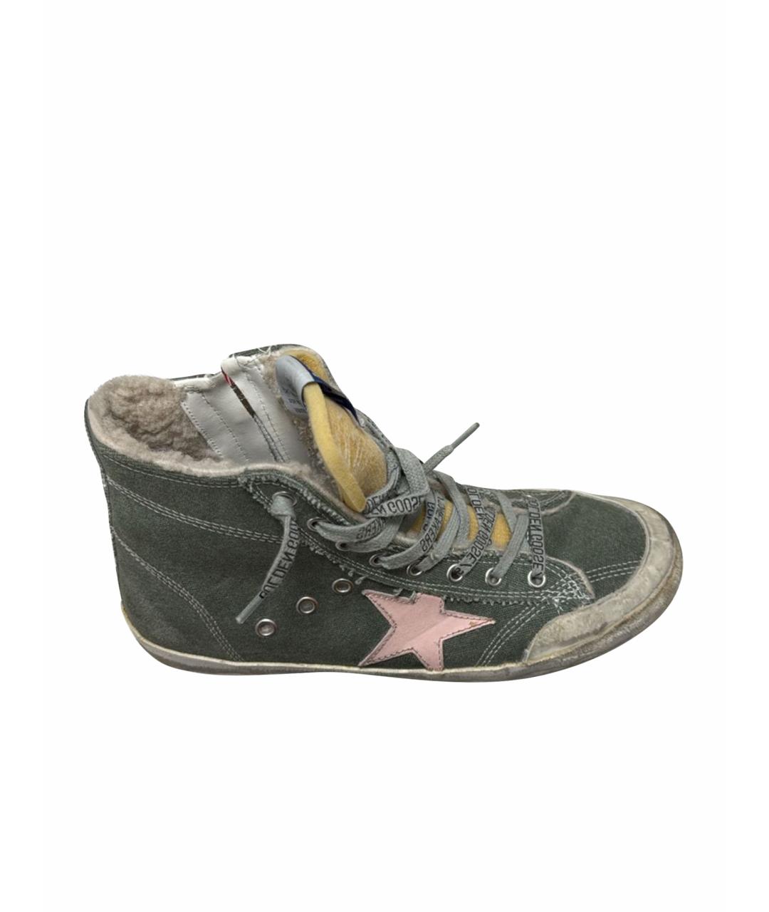 GOLDEN GOOSE DELUXE BRAND Хаки текстильные кроссовки, фото 1