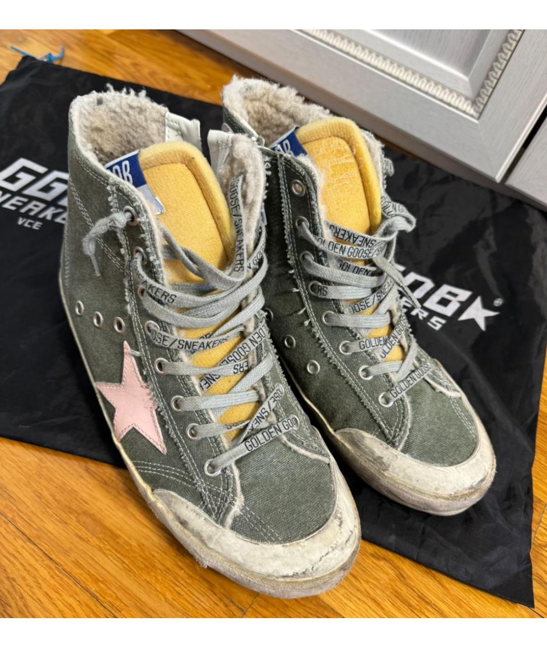 GOLDEN GOOSE DELUXE BRAND Хаки текстильные кроссовки, фото 3