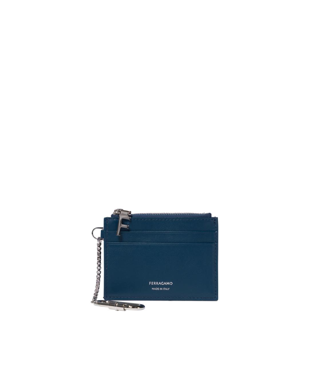 FERRAGAMO Синий кожаный кардхолдер, фото 6
