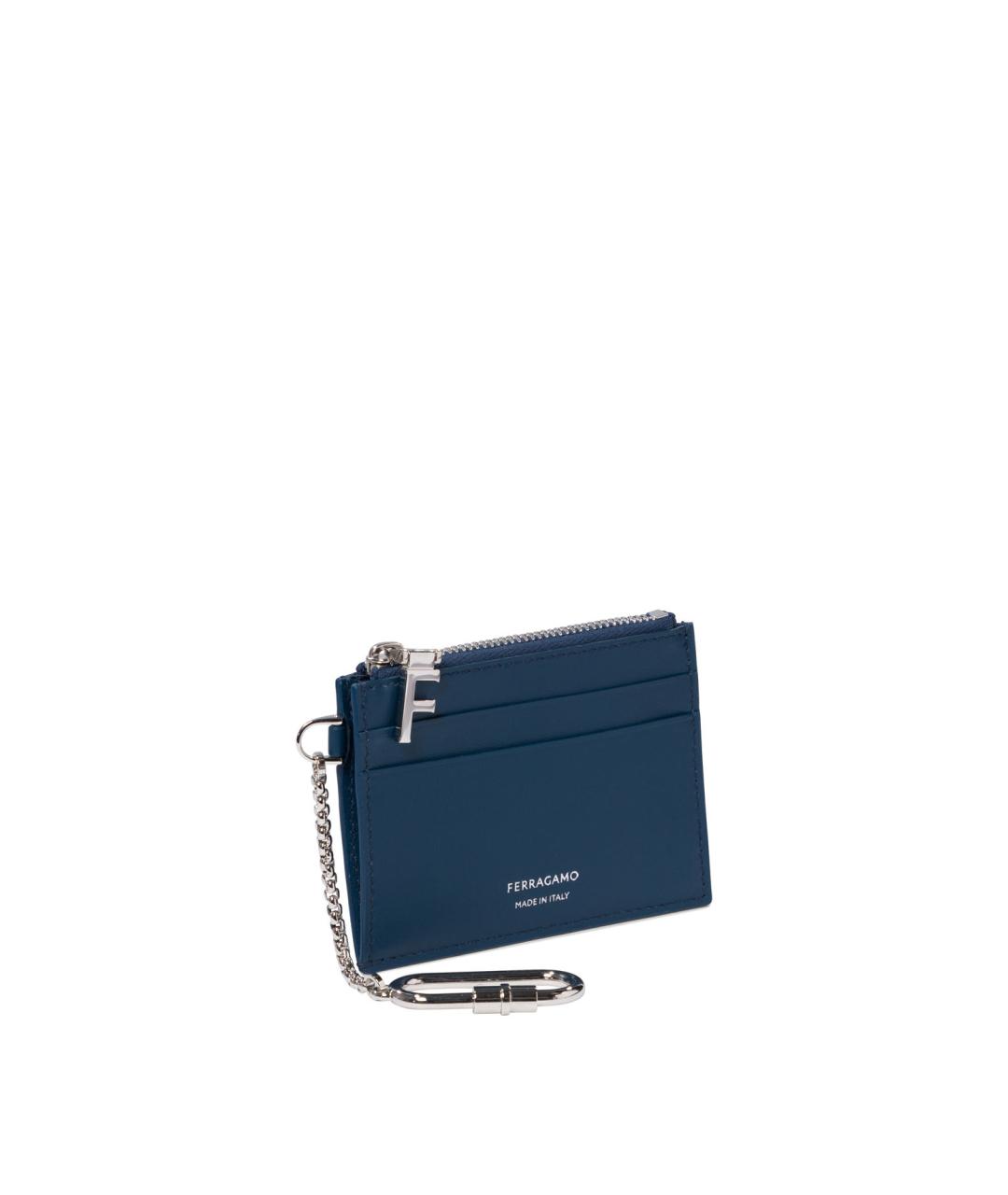 FERRAGAMO Синий кожаный кардхолдер, фото 2