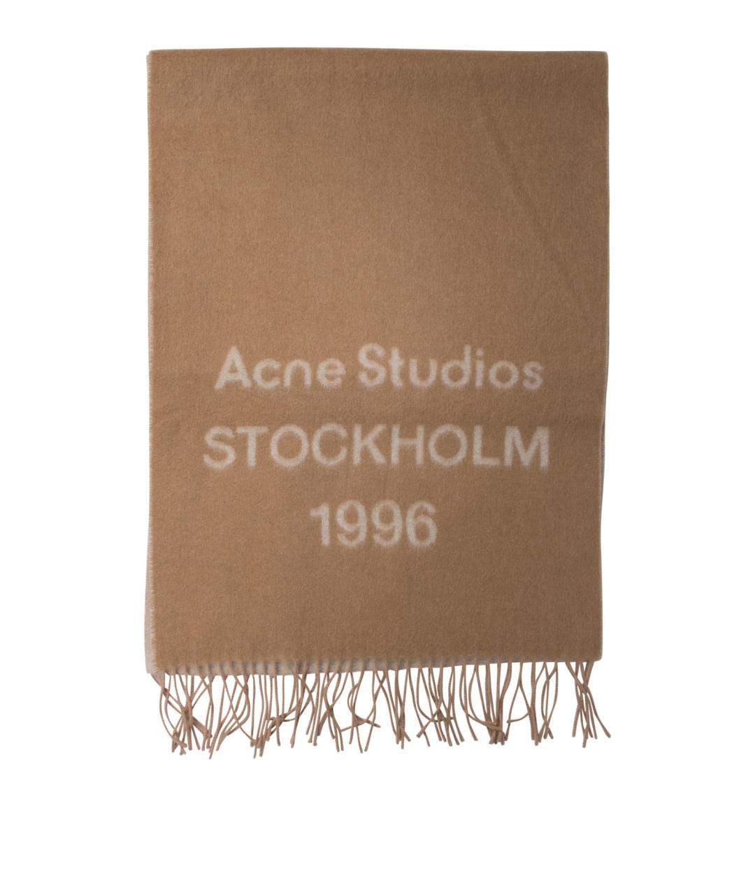 ACNE STUDIOS Бежевый шерстяной шарф, фото 1