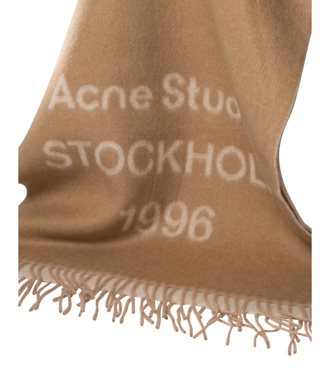 ACNE STUDIOS Бежевый шерстяной шарф, фото 2