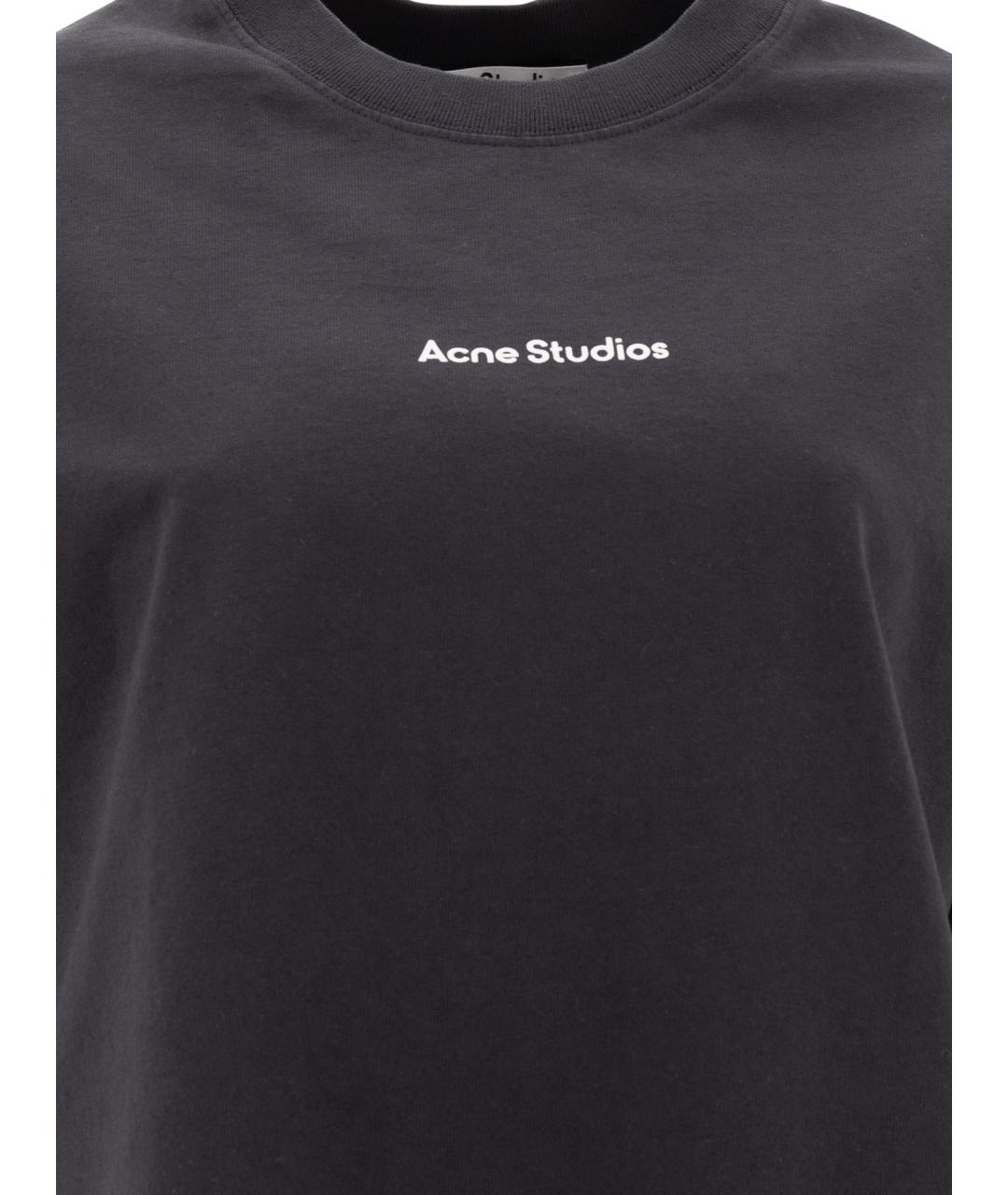 ACNE STUDIOS Черная хлопковая футболка, фото 3