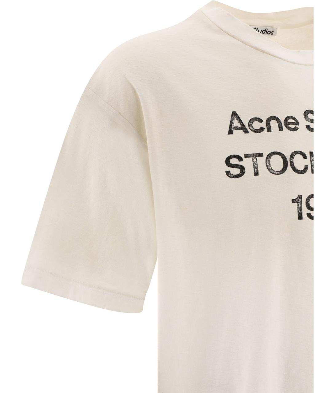 ACNE STUDIOS Белая хлопковая футболка, фото 4