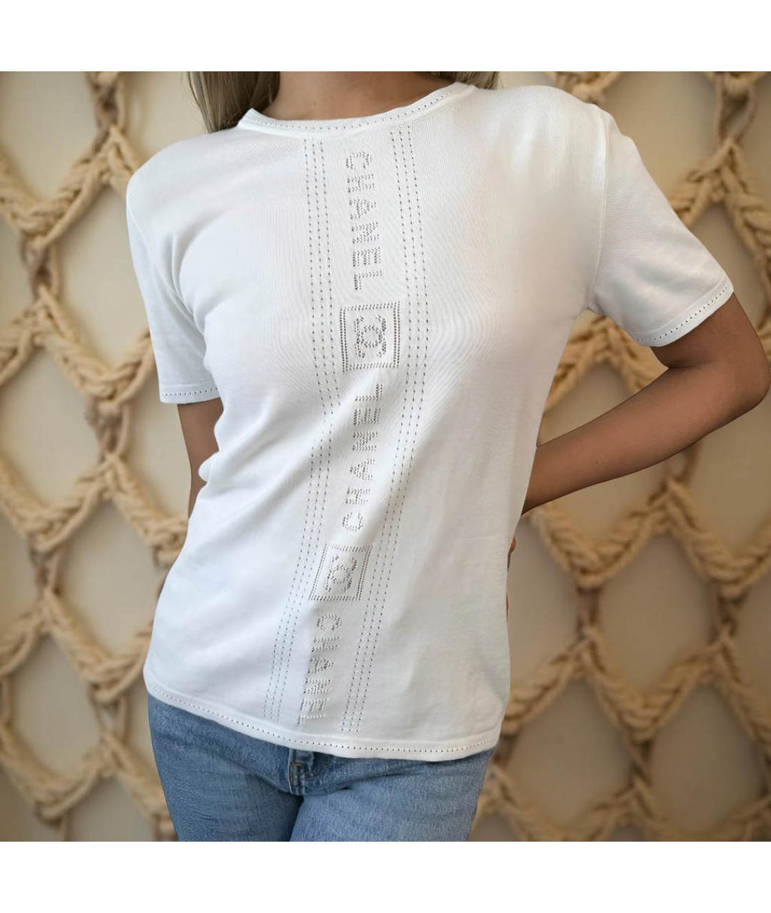 CHANEL Белая хлопковая футболка, фото 8