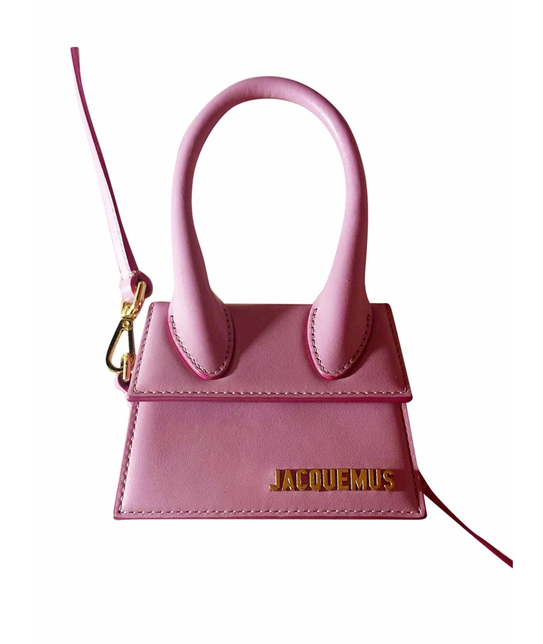 JACQUEMUS Розовая кожаная сумка через плечо, фото 1
