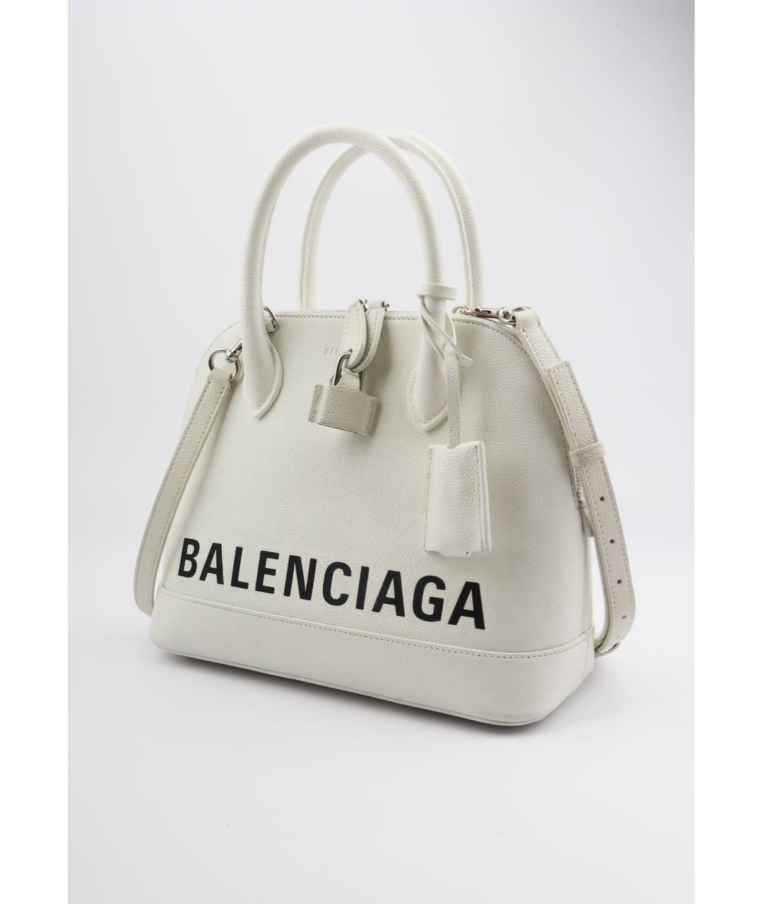 BALENCIAGA Белая кожаная сумка через плечо, фото 3