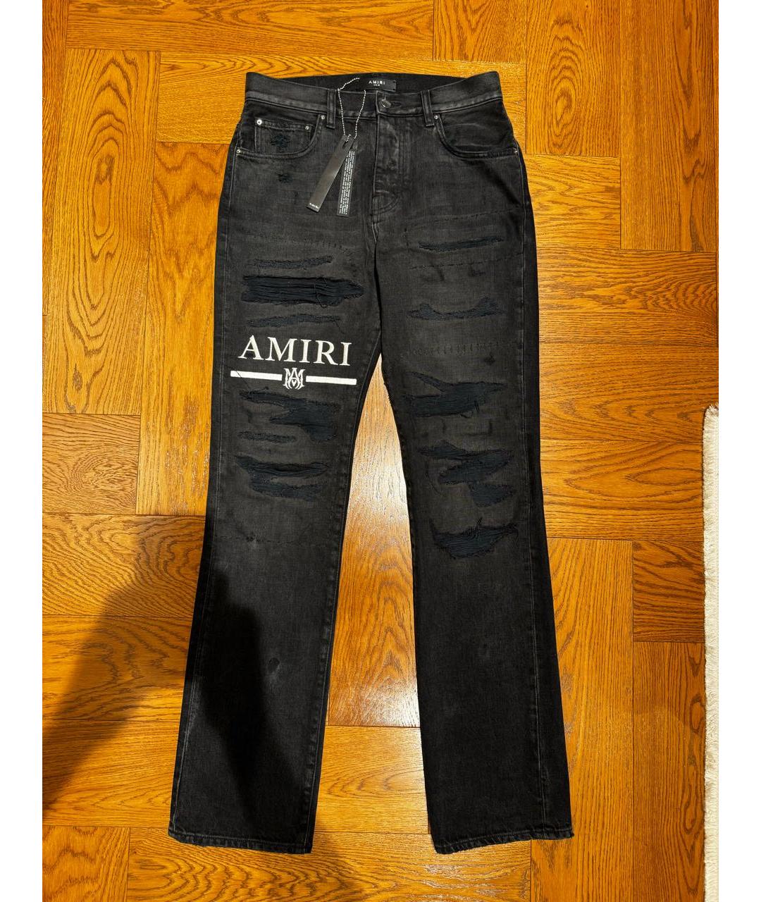 AMIRI Антрацитовые хлопковые джинсы скинни, фото 8