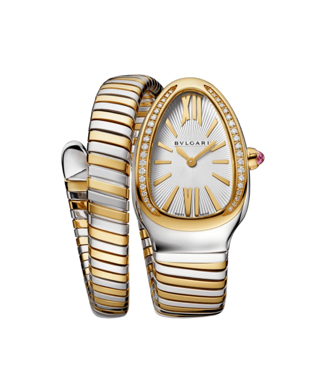 BVLGARI Белые часы из желтого золота, фото 3
