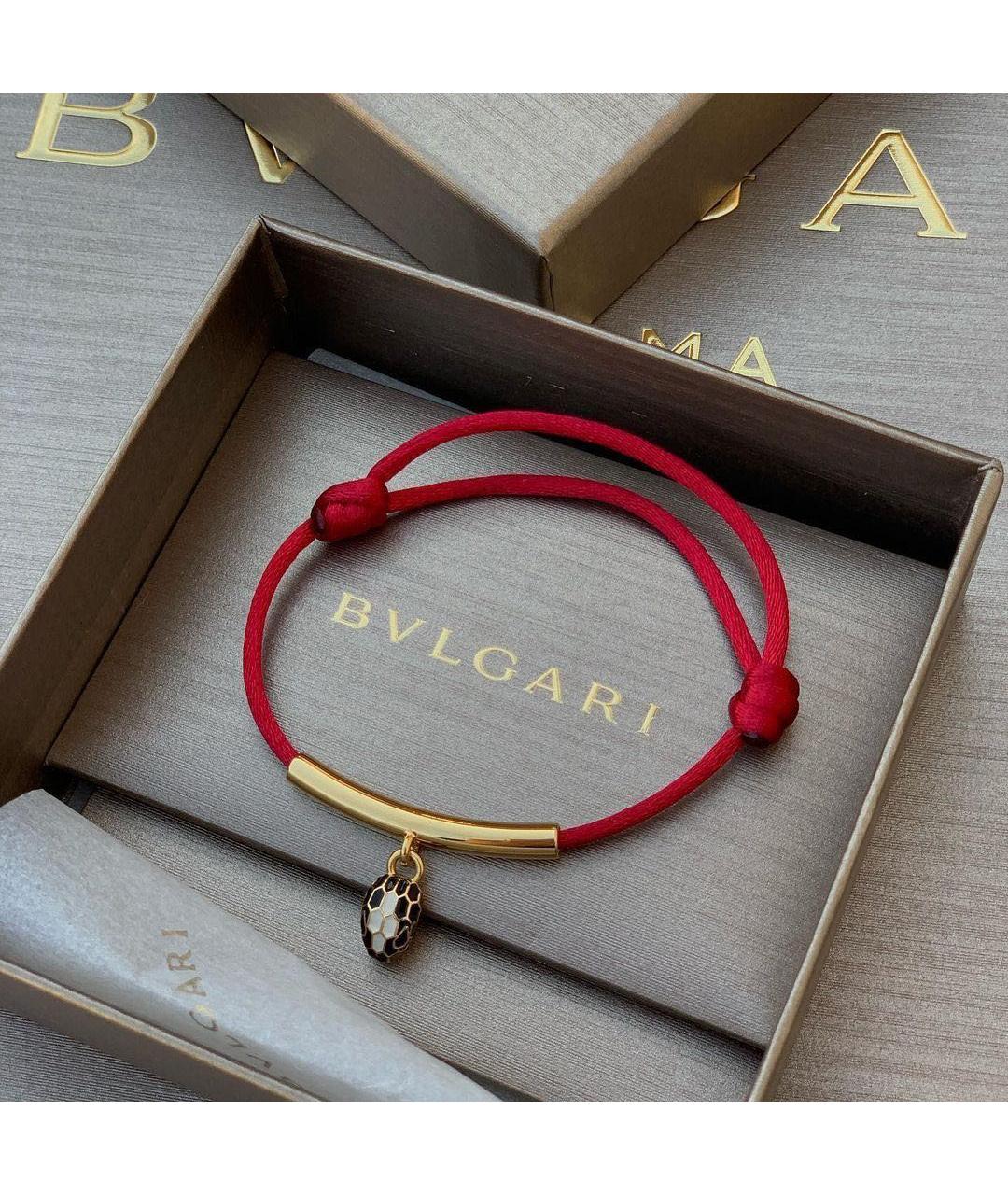 BVLGARI Бордовый латунный браслет, фото 4