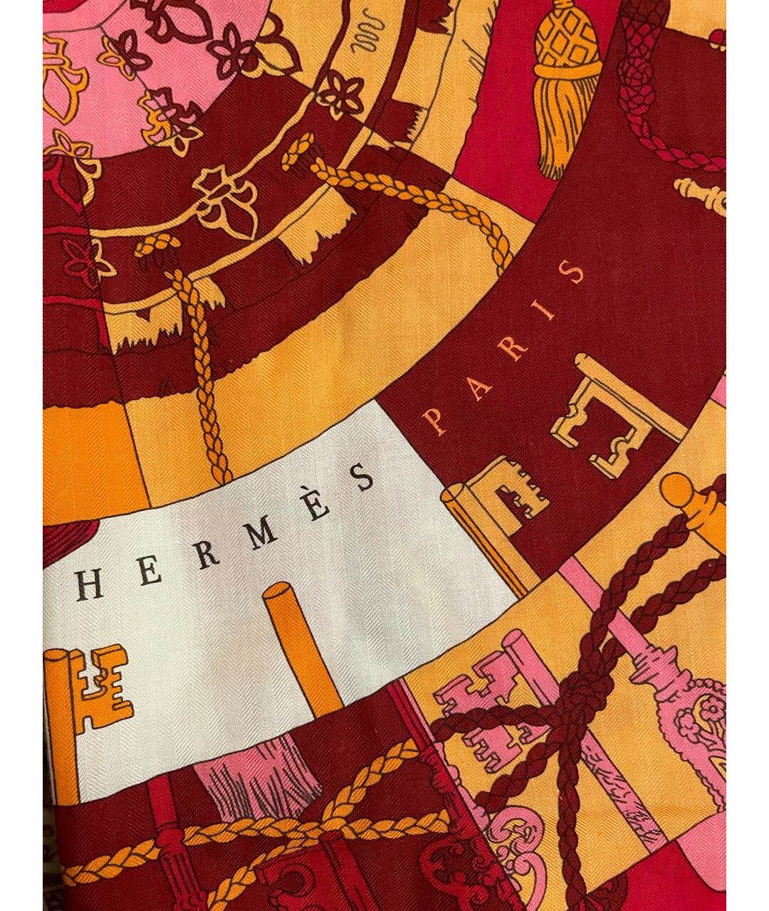 HERMES PRE-OWNED Оранжевый кашемировый шарф, фото 2