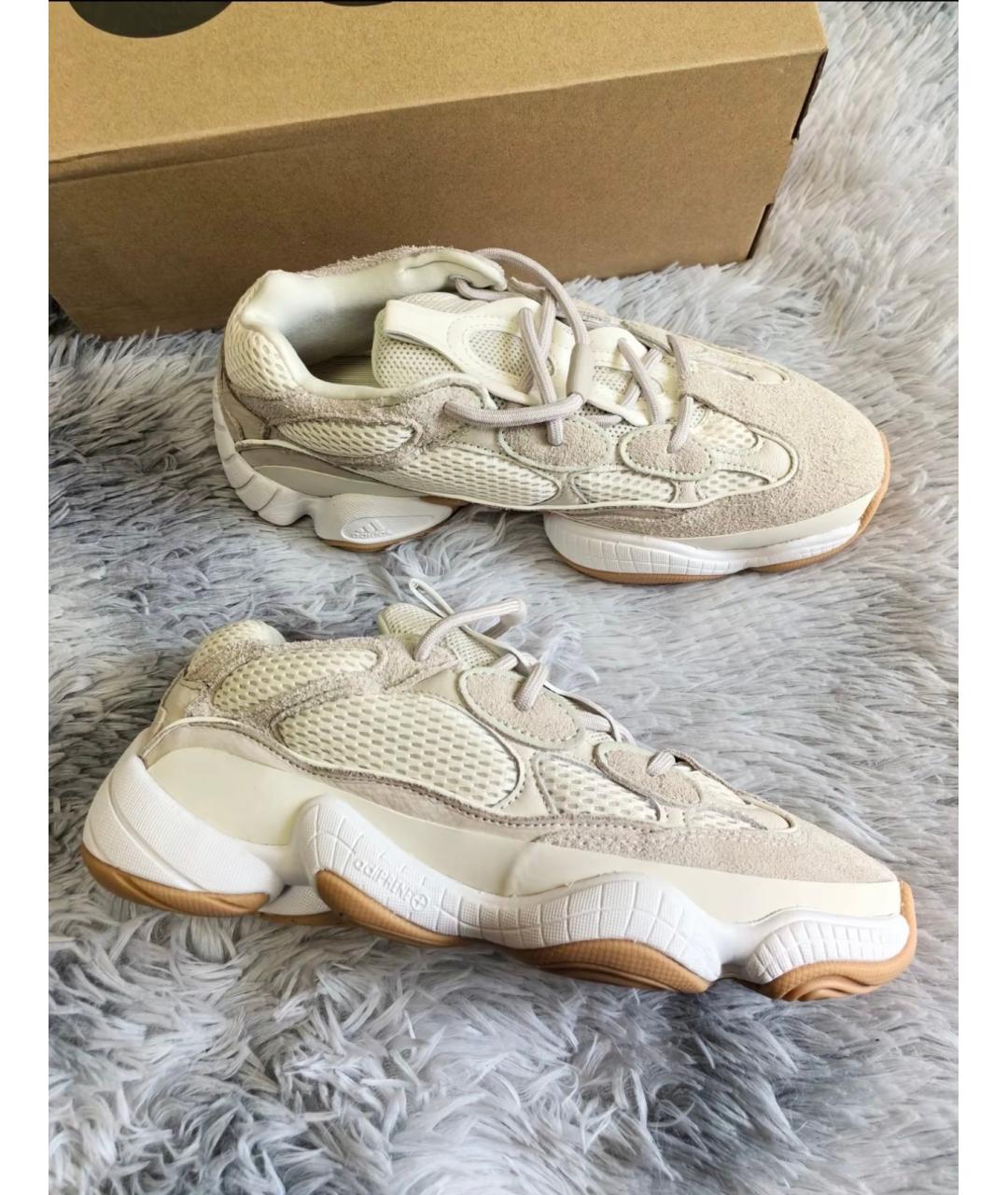 ADIDAS YEEZY Бежевые замшевые кроссовки, фото 2