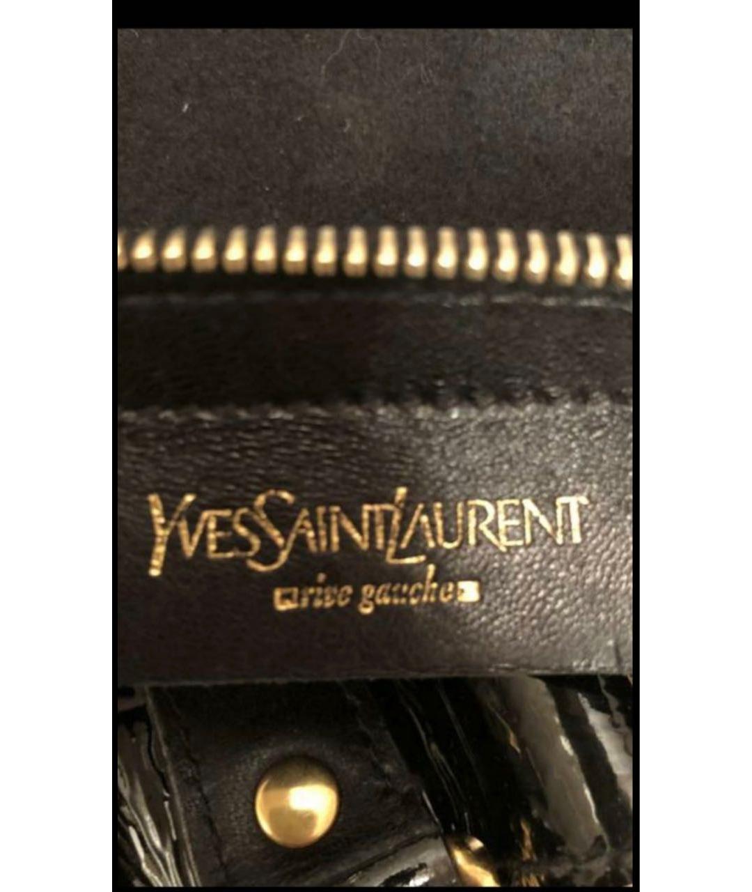 YVES SAINT LAURENT BEAUTY Черная сумка через плечо из лакированной кожи, фото 4