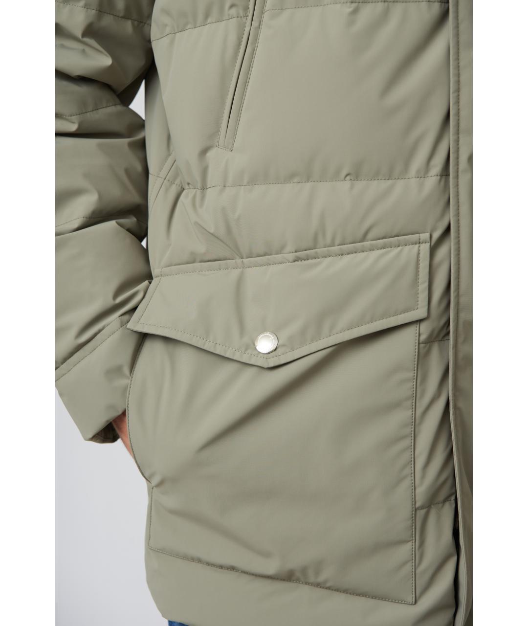 BRUNELLO CUCINELLI Хаки полиамидовая куртка, фото 5