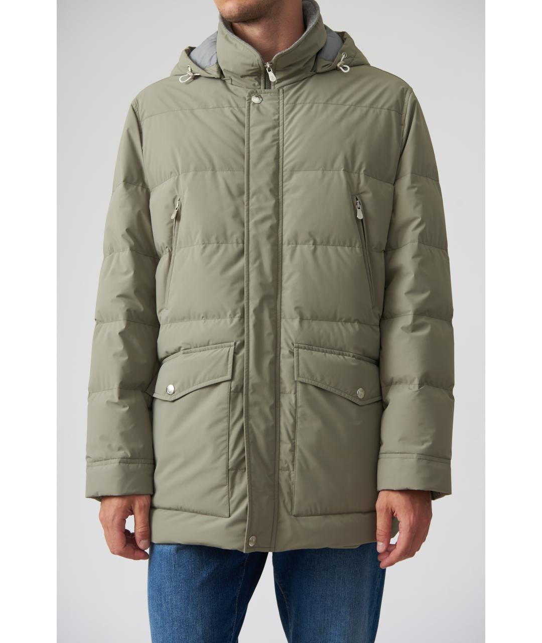 BRUNELLO CUCINELLI Хаки полиамидовая куртка, фото 2