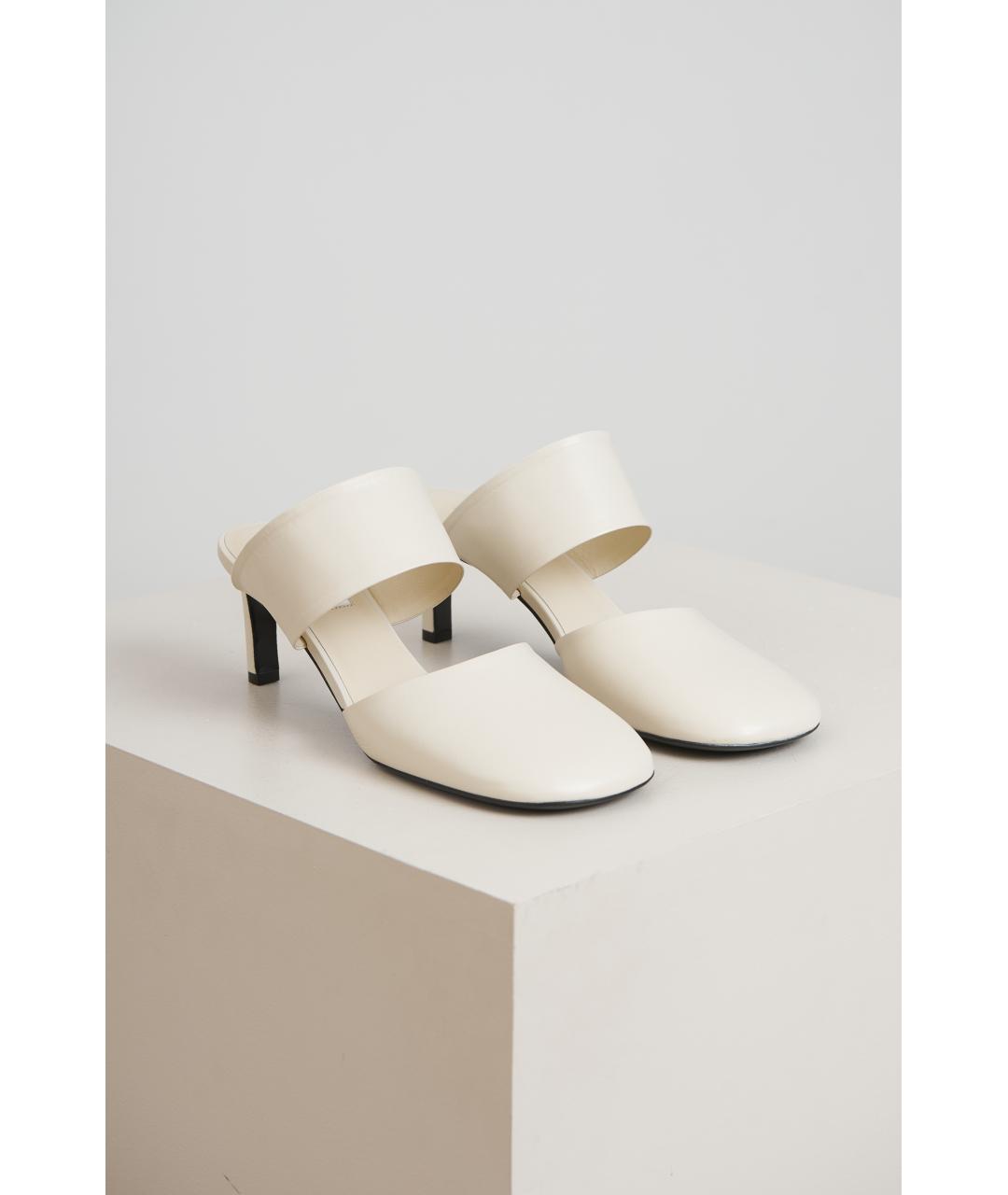 JIL SANDER Белые кожаные туфли, фото 2