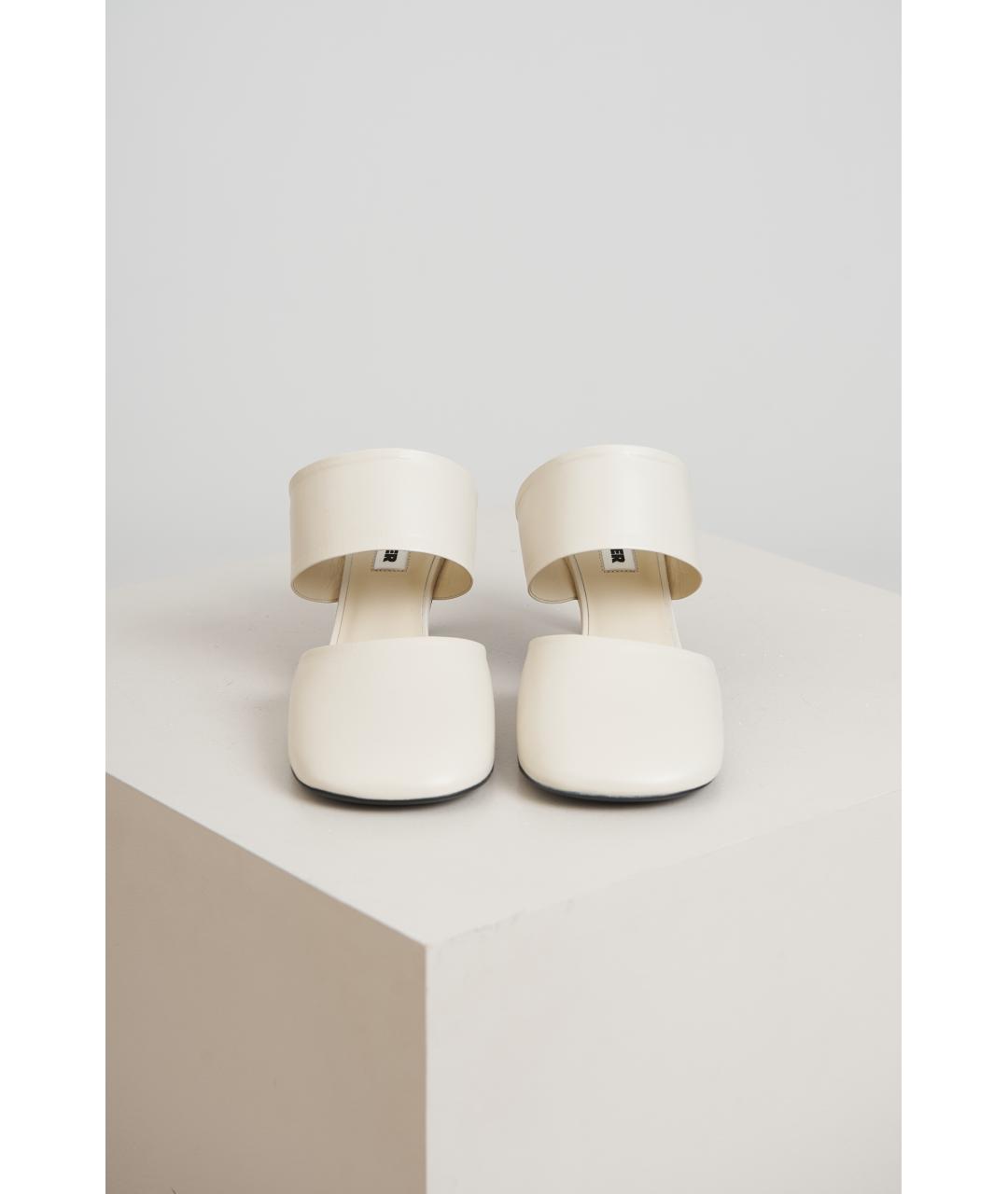 JIL SANDER Белые кожаные туфли, фото 5