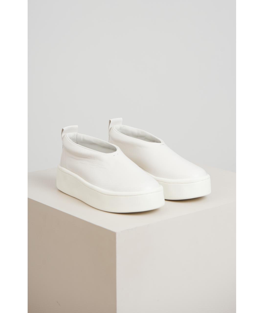 JIL SANDER Белые кожаные ботинки, фото 2