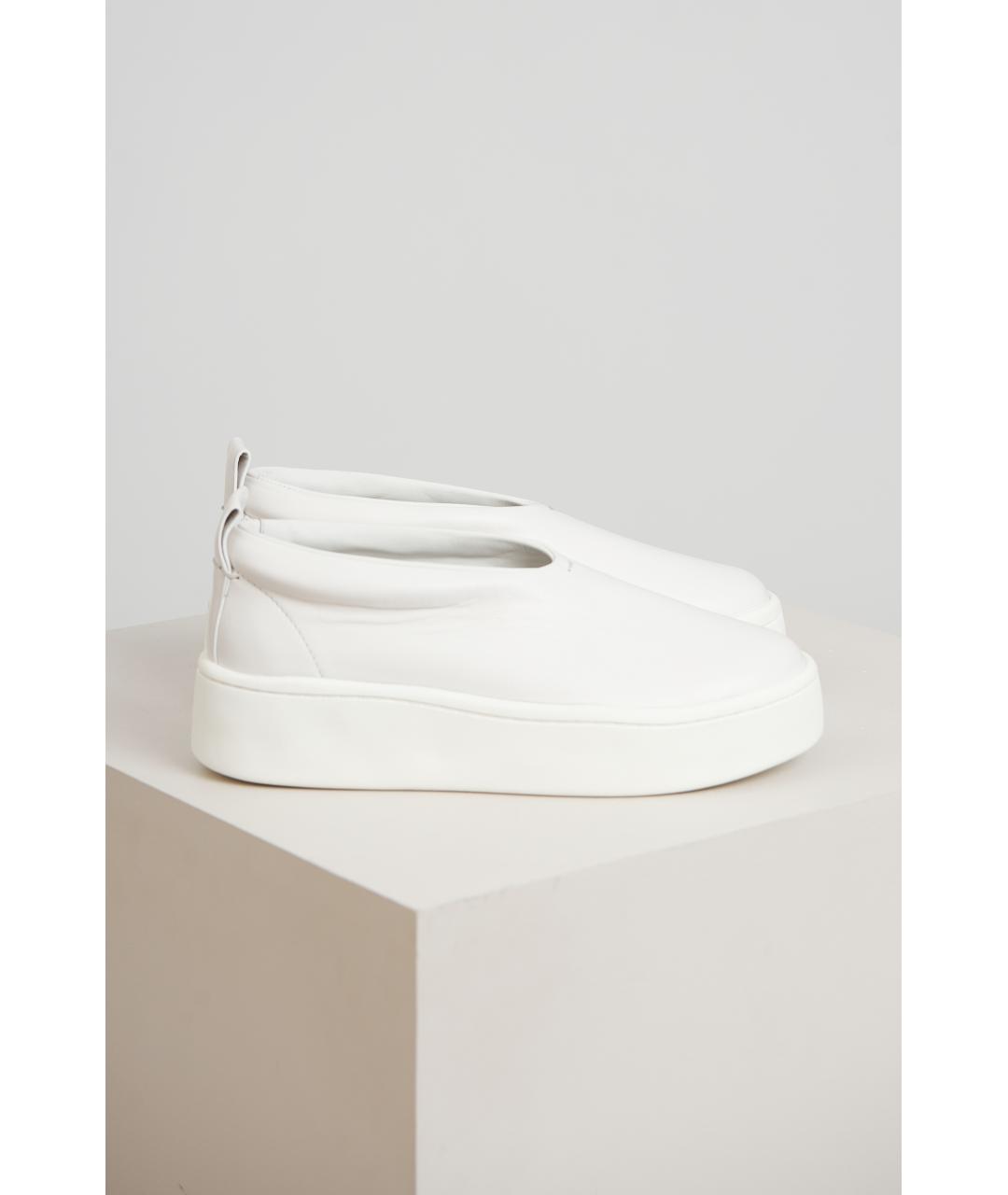 JIL SANDER Белые кожаные ботинки, фото 3