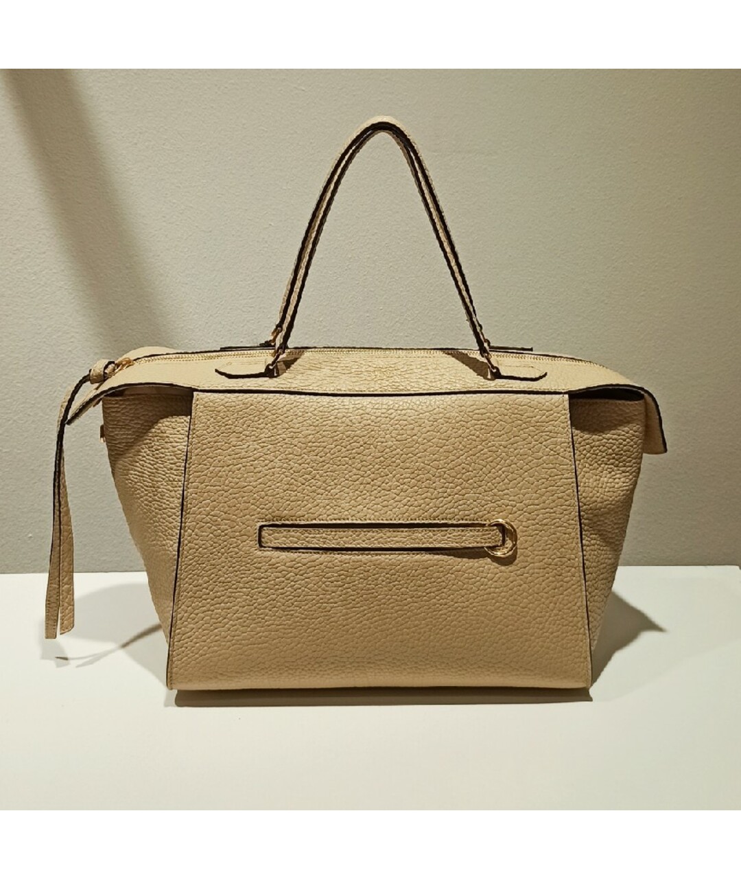 CELINE Бежевая кожаная сумка тоут, фото 7