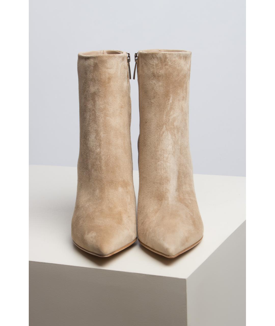 GIANVITO ROSSI Бежевые кожаные ботильоны, фото 3