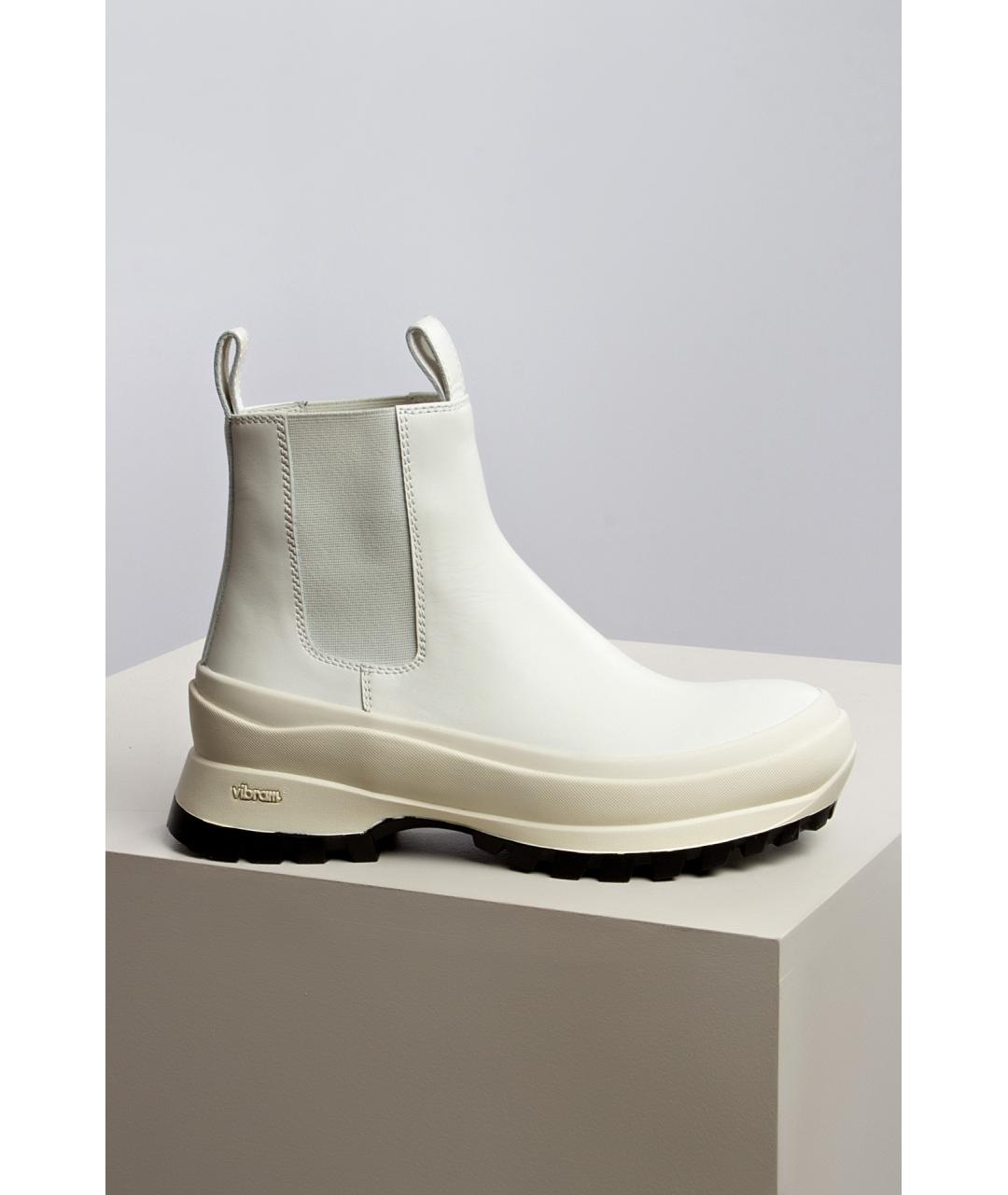 JIL SANDER Бежевые кожаные ботинки, фото 5