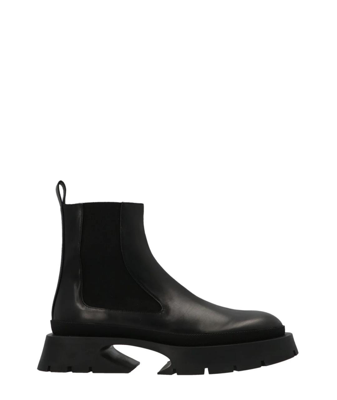 JIL SANDER Черные кожаные ботинки, фото 1