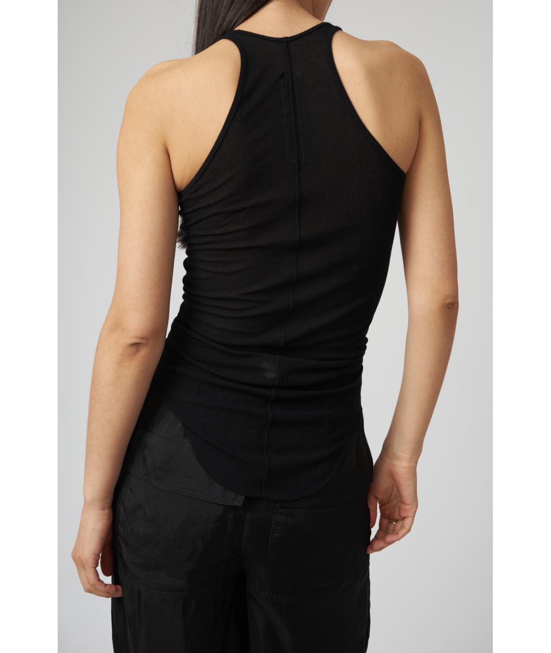 RICK OWENS Черная вискозная майка, фото 5