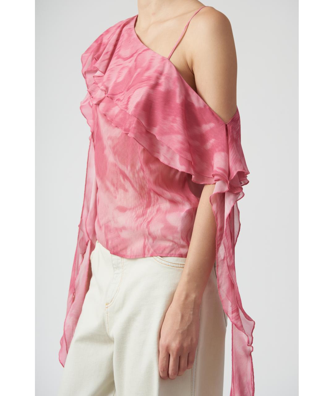 BLUMARINE Розовая вискозная блузы, фото 5