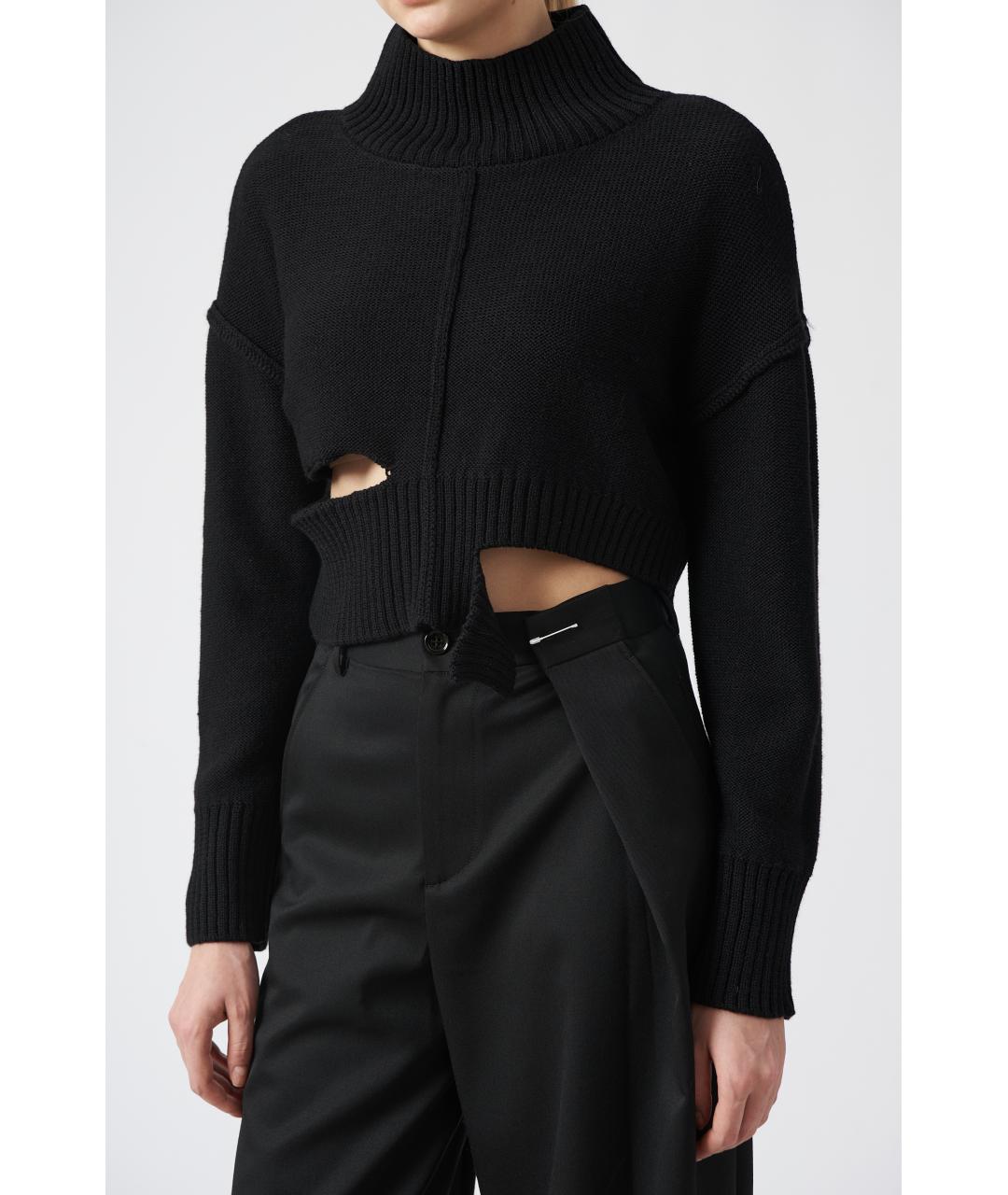 MM6 MAISON MARGIELA Черный шерстяной джемпер / свитер, фото 3