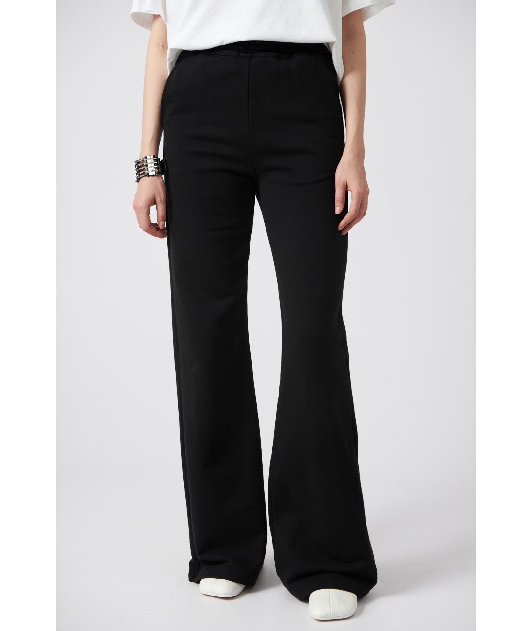 MM6 MAISON MARGIELA Черные хлопковые прямые брюки, фото 3