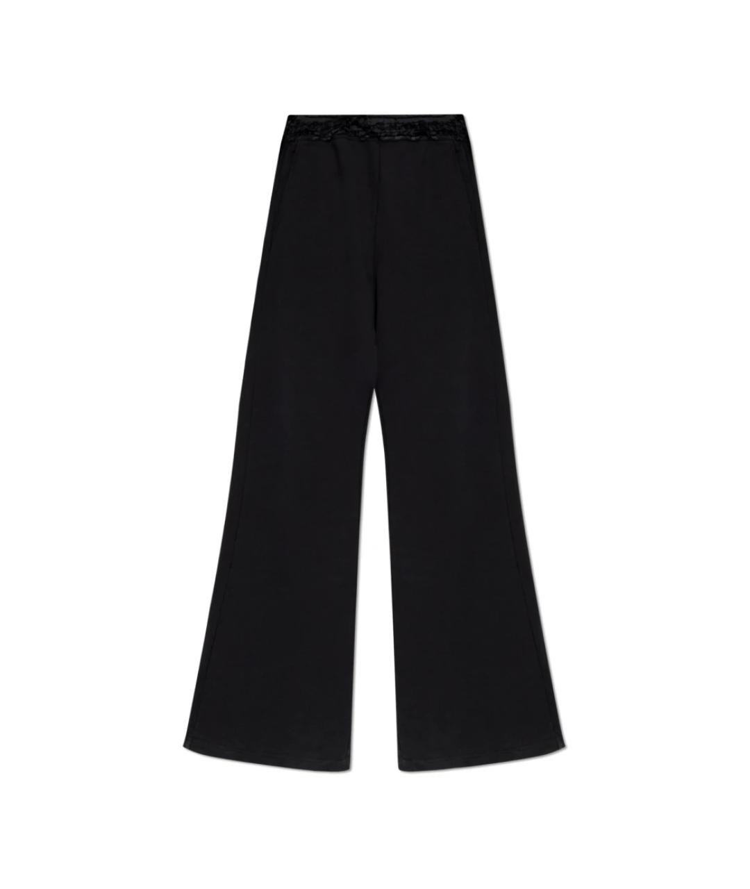 MM6 MAISON MARGIELA Черные хлопковые прямые брюки, фото 1