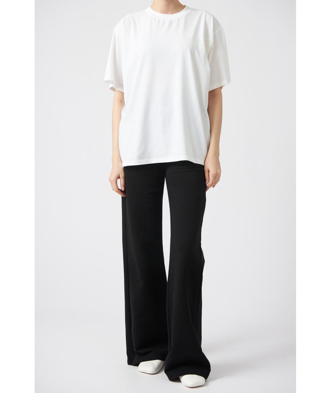 MM6 MAISON MARGIELA Черные хлопковые прямые брюки, фото 2