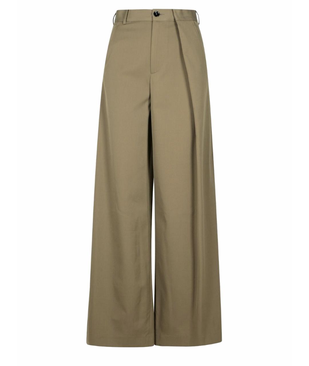 MM6 MAISON MARGIELA Хаки полиэстеровые прямые брюки, фото 1