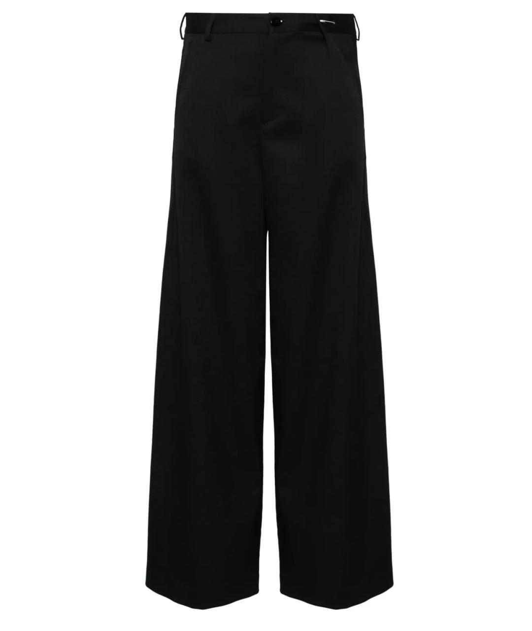 MM6 MAISON MARGIELA Черные полиэстеровые прямые брюки, фото 1