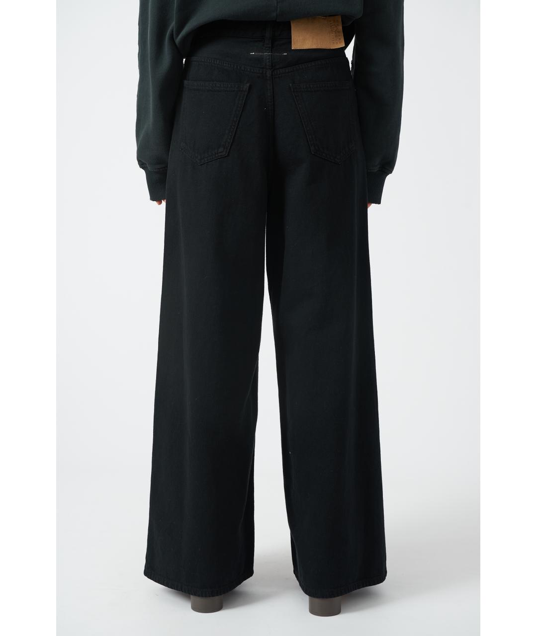 MM6 MAISON MARGIELA Черные хлопковые прямые джинсы, фото 6