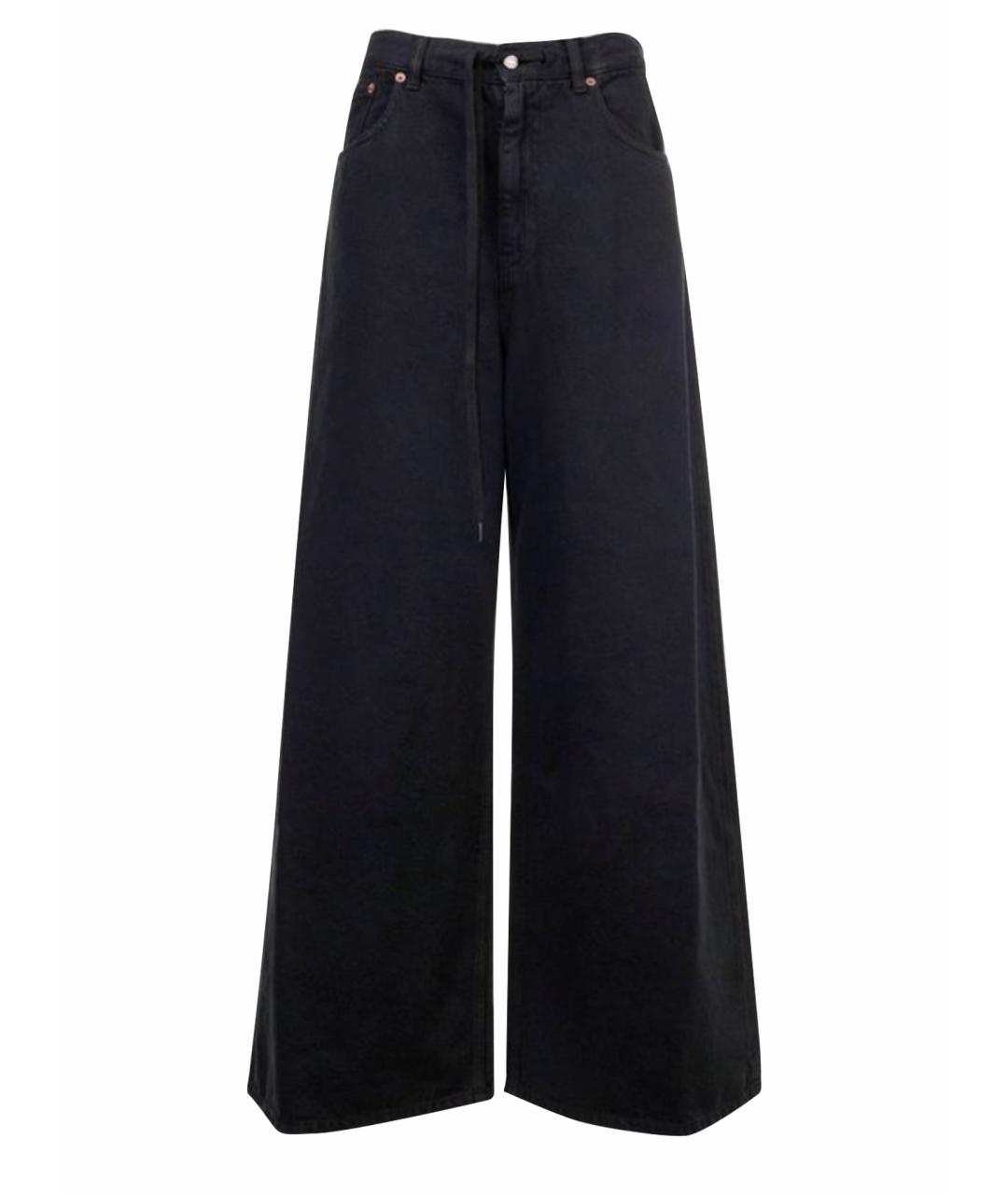 MM6 MAISON MARGIELA Черные хлопковые прямые джинсы, фото 1