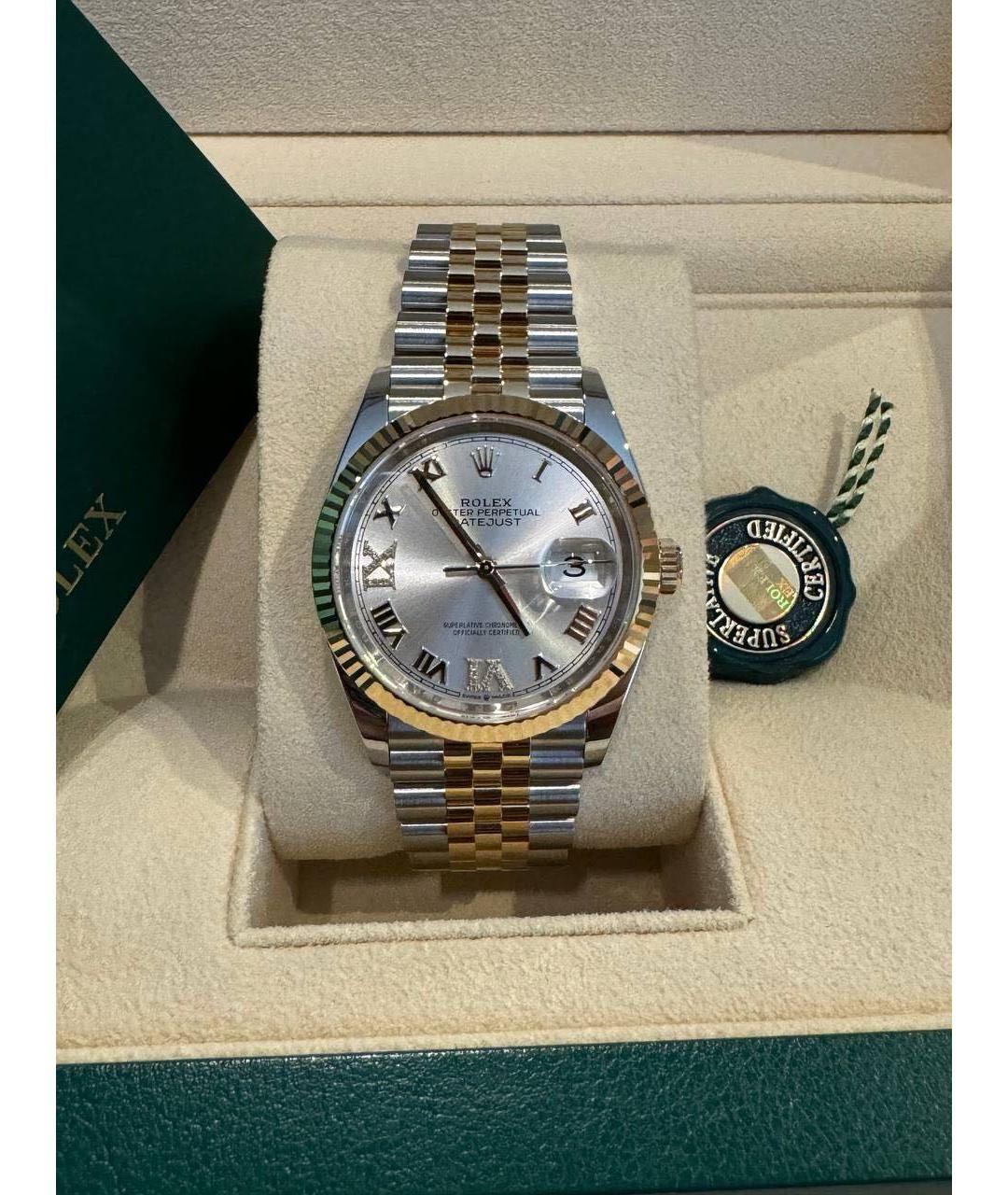 ROLEX Серебряные часы из желтого золота, фото 4