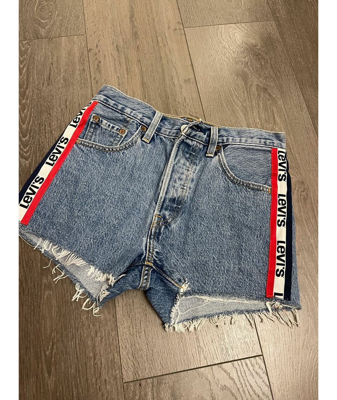 LEVI'S Синие хлопковые шорты, фото 5