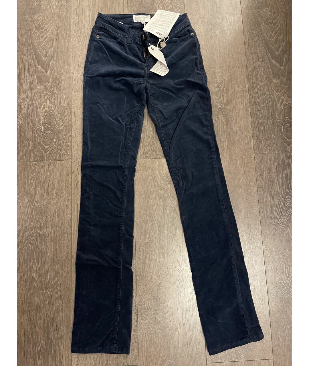 CURRENT/ELLIOTT Синие бархатные брюки узкие, фото 5
