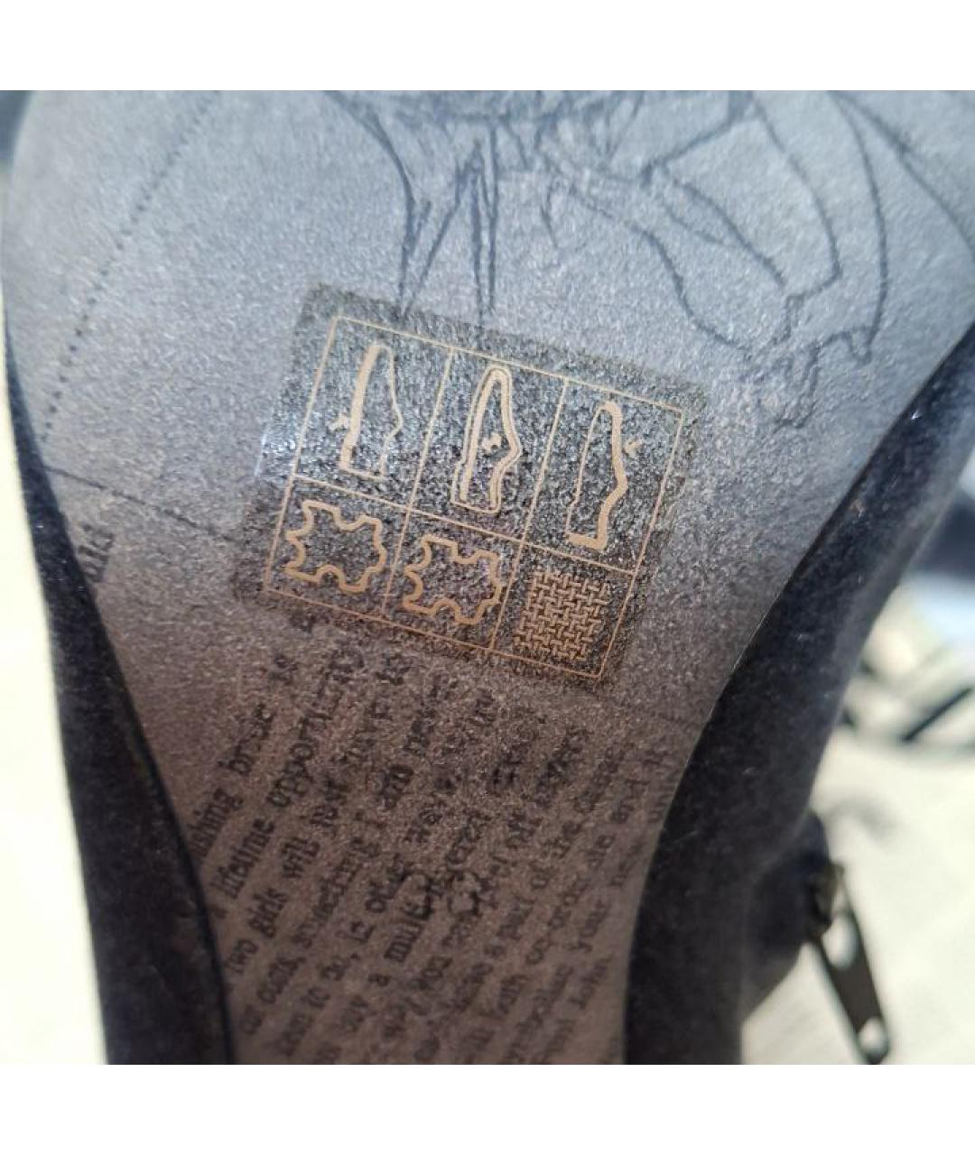 JOHN GALLIANO Антрацитовые текстильные ботильоны, фото 9