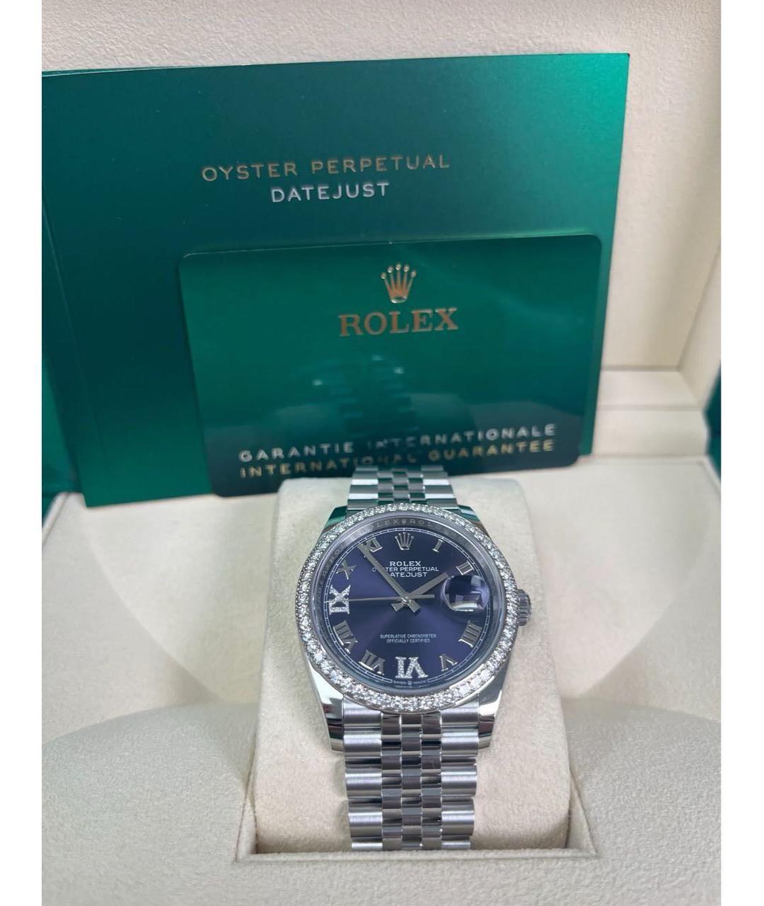 ROLEX Фиолетовые часы из белого золота, фото 4